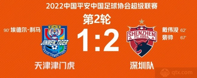 赛事直播-2022年联赛深圳队2-1天津津门虎戴世界波